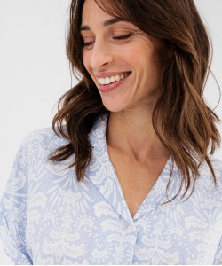 Haut de pyjama forme chemise à manches courtes femme[MISSING]