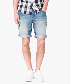 GEMO Bermuda en jean 5 poches Bleu