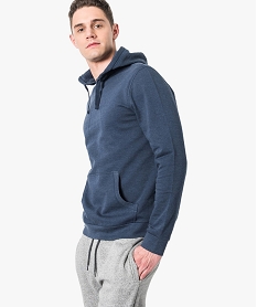 GEMO Sweat uni à capuche et poche kangourou noir standard