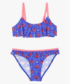 GEMO Maillot de bain 2 pièces avec motifs coquillages kaki fonce