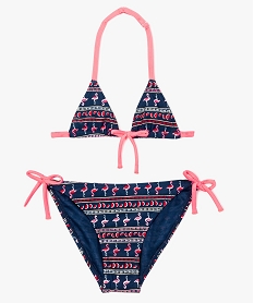 GEMO Maillot de bain 2 pièces à motifs et liserés dorés kaki fonce