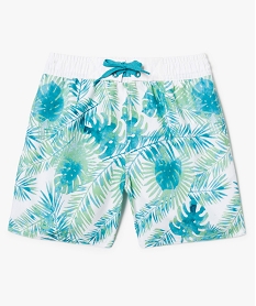 GEMO Short de bain motifs tropicaux vert vif