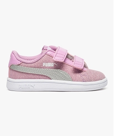GEMO Basket pailletée à 2 brides scratchs - Puma rose standard