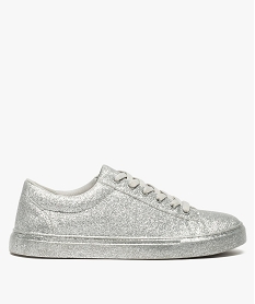 GEMO Tennis femme à lacets entièrement pailletées blanc vif