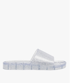GEMO Claquettes de piscine femme en plastique pailleté argente