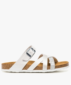 GEMO Sandales femme anatomiques à brides irisées blanc standard