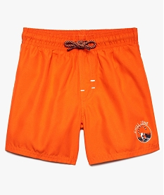 GEMO Maillot de bain garçon forme short avec écusson orange standard
