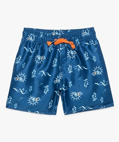 GEMO Short de bain garçon imprimé avec cordon contrastant kaki fonce