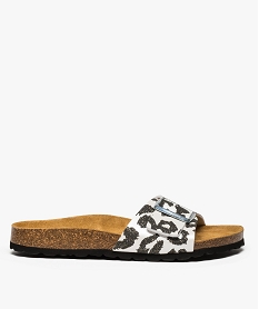 GEMO Sandales femme ergonomiques à paillettes et grosse boucle blanc standard