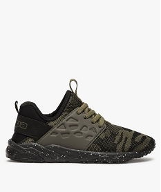 GEMO Baskets garçon en textile avec lacets élastiques - Kappa kaki standard