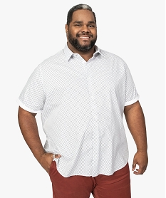 GEMO Chemise homme à manches courtes avec petits motifs bleu vif