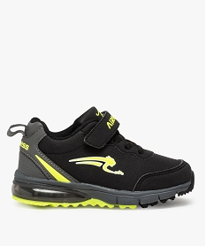 GEMO Baskets garçon à lacets élastiques et scratch - Airness vert standard