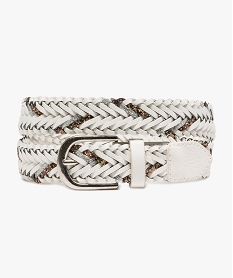 GEMO Ceinture femme tressée à paillettes Blanc