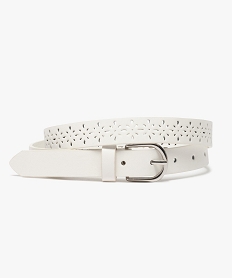 GEMO Ceinture femme ajourée Blanc