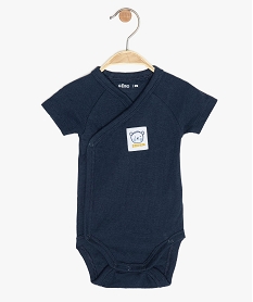 GEMO Body bébé garçon côtelé fermeture croisée Bleu