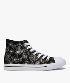 GEMO Tennis femme montantes en toile à motifs métallisés noir standard