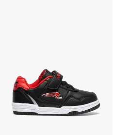 GEMO Baskets garçon bicolores à lacets et scratch - Airness noir vif