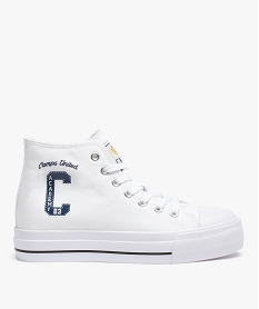 GEMO Baskets femme montantes en toile unie – Camps United blanc standard