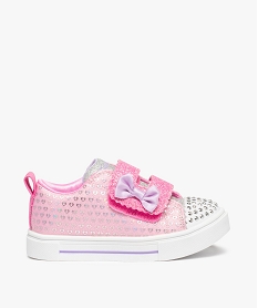 GEMO Baskets fille en toile à bout lumineux – Skechers Twinkle Toes rose standard