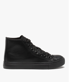 GEMO Baskets femme unies montantes à bout renforcé noir standard