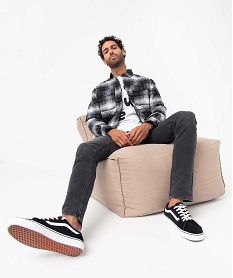 GEMO Sur-chemise homme matelassée à carreaux noir standard