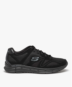 GEMO Baskets homme running unies dessus mesh – Skechers noir vif
